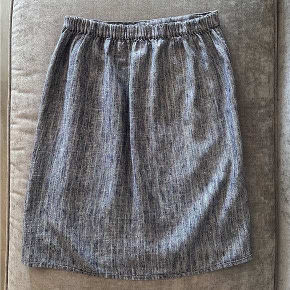 Vintage FLAX by Jeanne Engelhart 90s Linen Asymmetrical Gray Mini Skirt Small - Picture 8 of 10